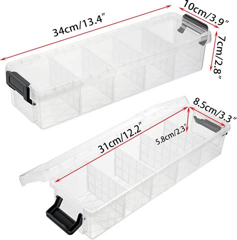 Btsky Paquete De Cajas Largas De Pl Stico Para L Pices Con Insertos