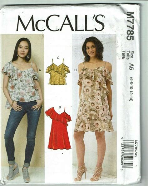 Mccalls Oop Top Or Dress With Variations Pattern Sz Or