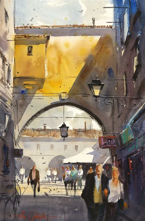 The Allure Of Lucca Watercolor By Ron Stocke Ron Uses M Graham