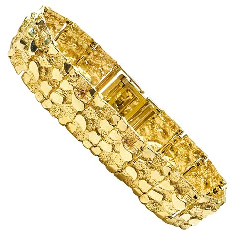 14 Karat Gold Nugget Bracelet For Sale At 1stDibs Gold Nugget