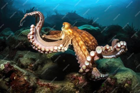 Premium AI Image | Octopus kraken swimming in rich underwater ecosystem