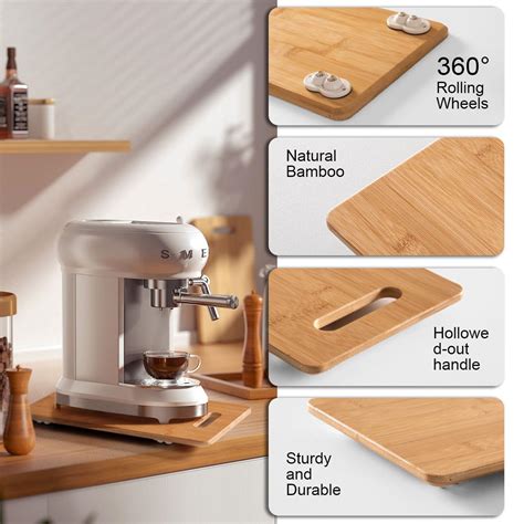 Snapklik Bamboo Appliance Slider Sliding Tray 360 Rotation