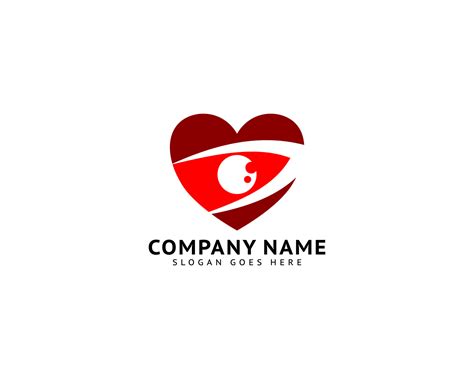 Eye Heart Love Logo Vector Design Vector Art At Vecteezy