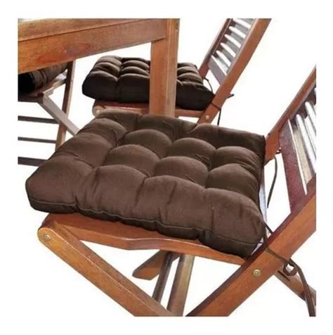 Assento De Cadeira Almofada Futon X Cm Diversas Cores Cor Marrom