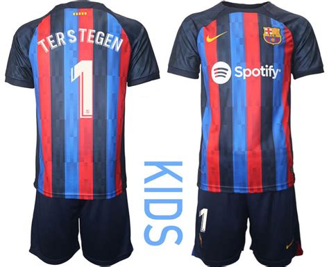 Fc Barcelona Kinder Heim Trikot Schwarz Blau Rot Trikotsatz