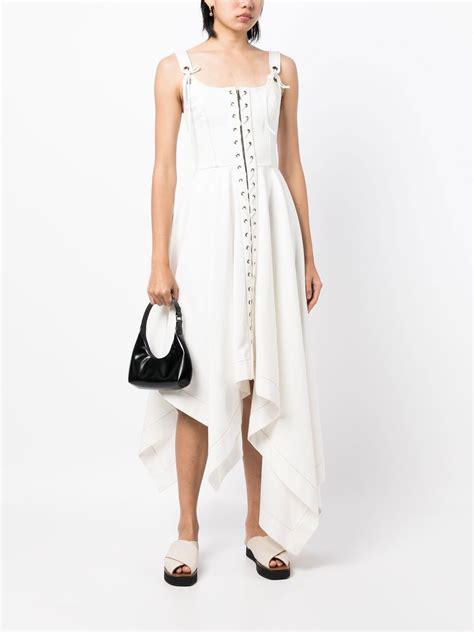 Monse Lace Up Asymmetric Midi Dress Farfetch