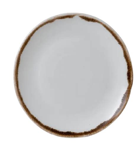 Plato Llano De Porcelana Color Blanco Con Borde Marr N Cm