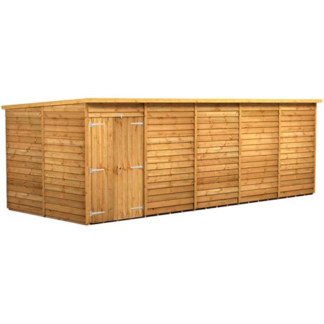 Power Sheds 20 X 8ft Double Door Overlap Pent Wooden Shed Wilko