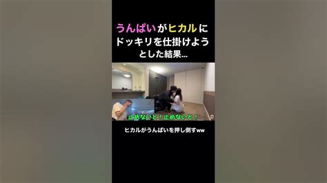 うんぱいがヒカルにドッキリを仕掛けようとした結果ヒカルがうんぱいを押し倒すww ヒカル ヒカル切り抜き うんぱい Youtube