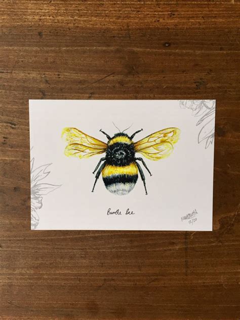 Bumble Bee Print Etsy Uk Bumble Bee Print Bee Art Bee Print