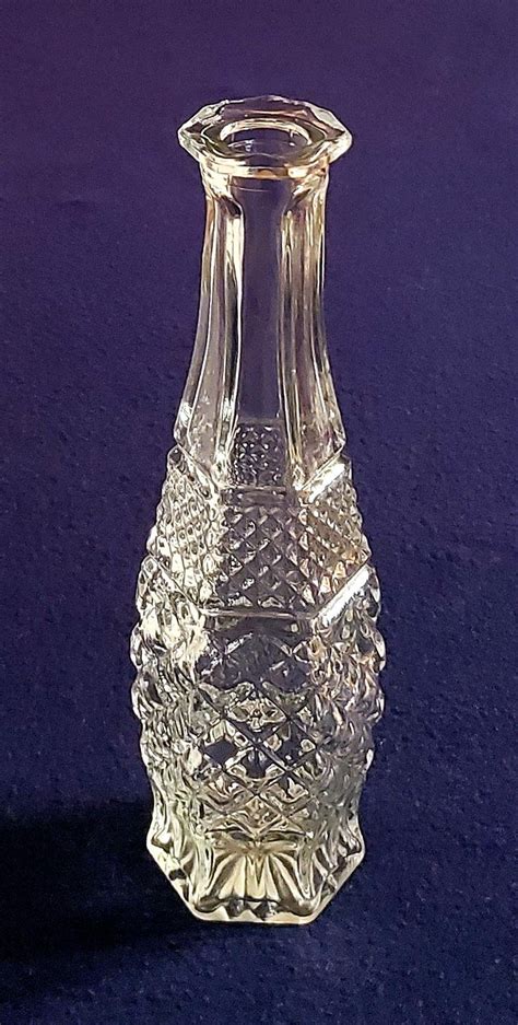 Anchor Hocking Wexford Pattern Crystal Glass Bud Vase Etsy