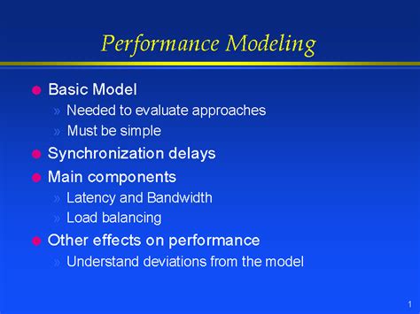 performance modeling