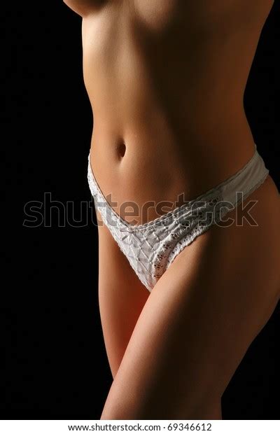 Naked Womans Torso Wearing White Knickers Foto Stok Shutterstock