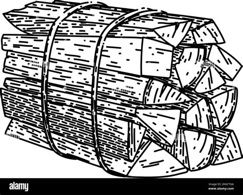 Firewood Pile Sketch Hand Drawn Vector Stock Vector Image Art Alamy