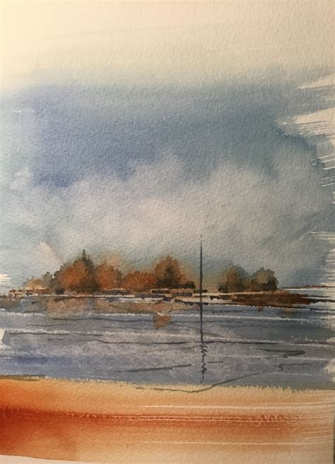 Hugues Bret Aquarelle Bassin Arcachon Domaine De Malprat Audenge