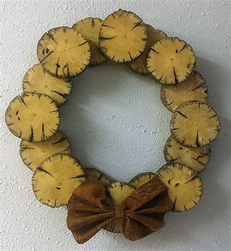 Log Slice Wreath Door Wreath Hanger Wreaths Live Tree