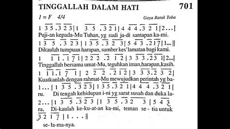 Tinggallah Dalam Hati Madah Bakti No 701 Youtube