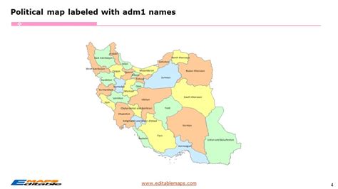 Iran Map with 31 Provinces - Editable PowerPoint Maps