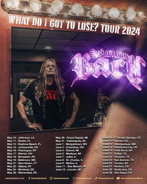 Sebastian Bachs 2024 North American Tour See The Dates