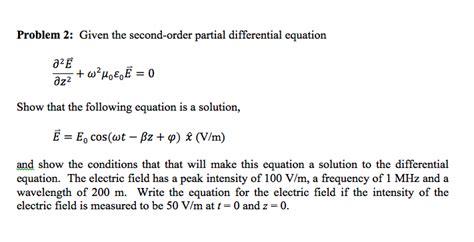 Solved Problem 2 Given The Second Order Partial