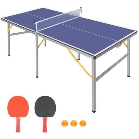 SEGMART 6ft Mid Size Foldable Table Tennis Set Portable Indoor