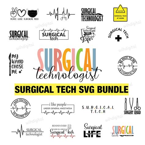 Surgical Tech Svg Bundle Surgical Technologist Svg Surgeon Assistant