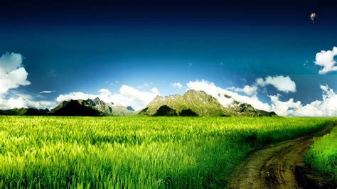 Wallpaper X Px Clouds Fields Grass Landscapes Mountains