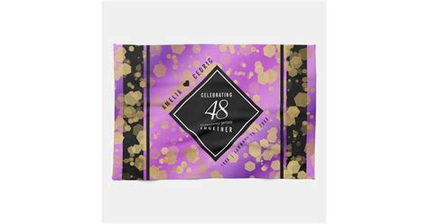 Elegant 48th Amethyst Wedding Anniversary Kitchen Towel Zazzle