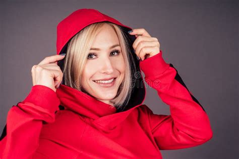 Portrait Of A Beautiful Blonde Woman Perfect Skin And Makeup Put On