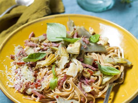 Pasta Carbonara Met Artisjok Libelle Lekker