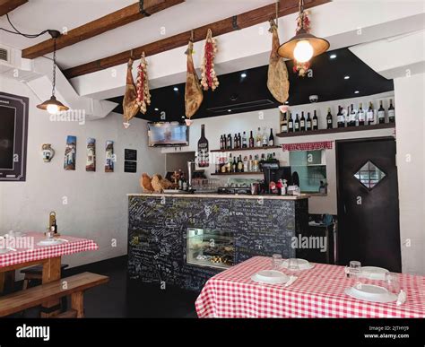 Bar In A Restaurant In Vilamoura Portugal With Bottles Of Wine And