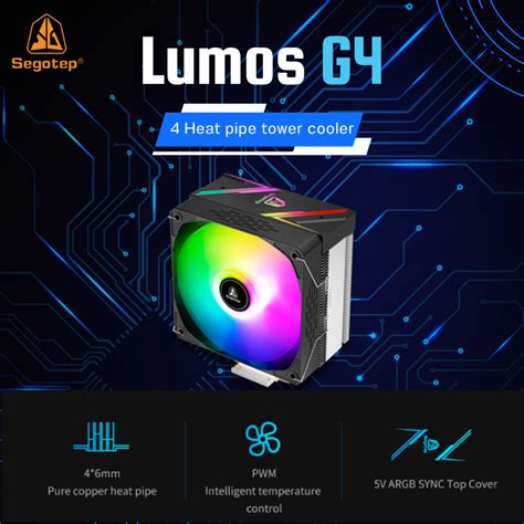 CPU AIR COOLER Segotep Lumos G4 ARGB SYNC 120MM 4 Heatpipe LGA 1700