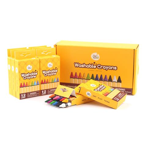 JA91012 Jar Melo WASHABLE CRAYONS BULK SET 12pcs -8pk pack for retail ...