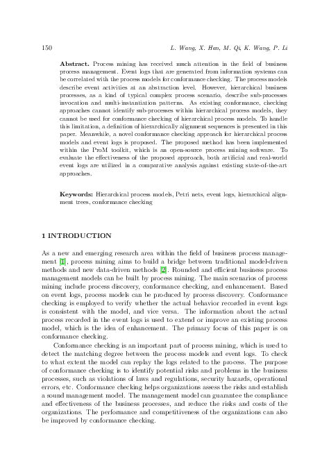 Alignment Based Conformance Checking Of Hierarchical Process Models