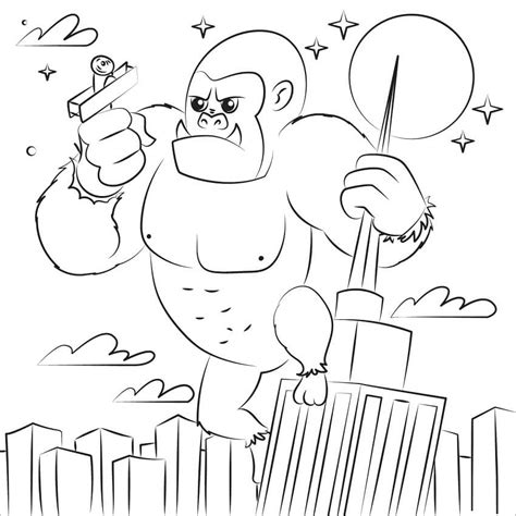 King Kong And Woman Coloring Page Free Printable Coloring Pages For