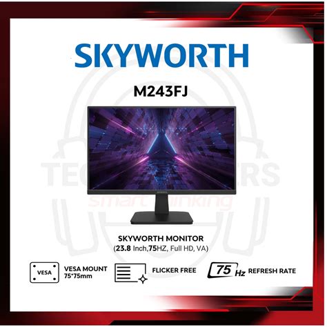 Skyworth 23 8 Monitor M243FJ IPS 75Hz VGA HDMI FHD VESA Eye