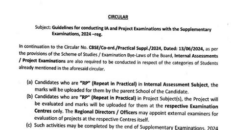 Cbse Supplementary Exam 2024 Internal Assessment And Project