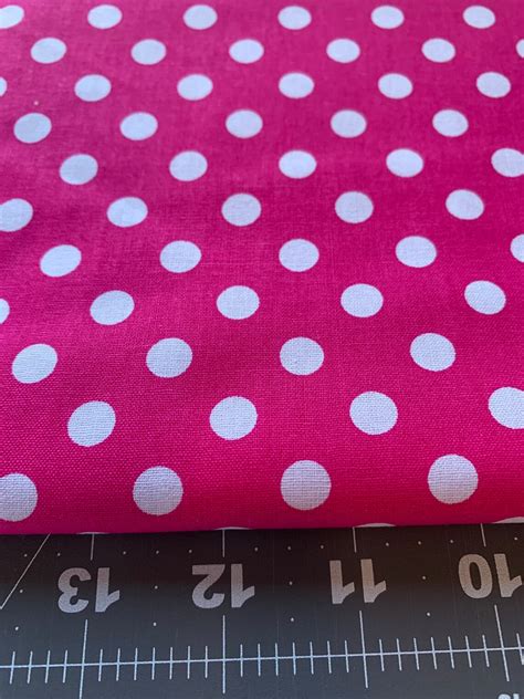 Waverly Polka Dot Hot Pink With White Polkadots Cotton Etsy