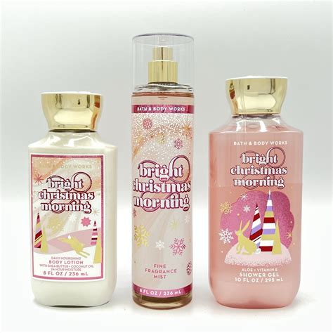 Bath And Body Works Bright Christmas Morning 8oz Body Lotion 8oz Fine Fragrance Mist And 10oz