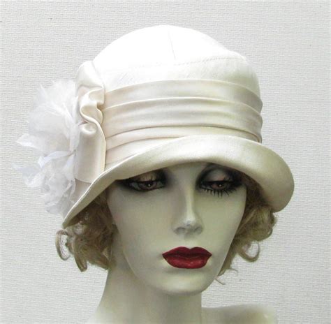 Vintage Style Womens Hat 1920s On Etsy Cloche Ivory Hat Etsy Vintage Hats 1920s Hats For