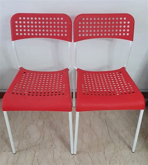 IKEA- Stackable plastic chairs set of two, Furniture & Home Living ...