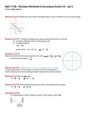 Math1113B Recitation Worksheet To Accompany 8pt6 Part2 Pdf Math 1113B