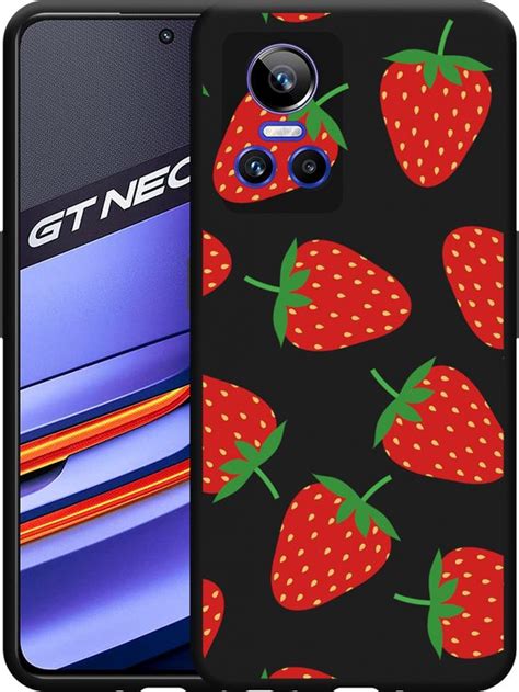 Realme Gt Neo Hoesje Zwart Aardbei Designed By Cazy Bol