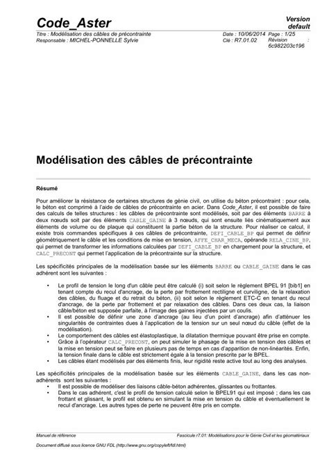 Pdf Mod Lisation Des C Bles De Pr Contrainte Pdfslide Net