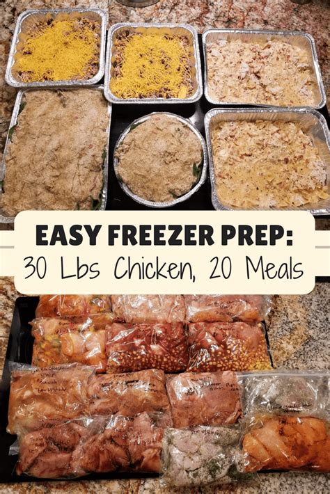 Freezer Meal Prep With 30 Lbs Of Chicken Super Easy Recipes Freezable Meals Chicken Freezer