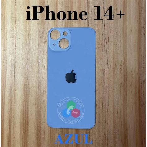 IPhone 14 PLUS 14 TAPA TRASERA AZUL CON LOGOS