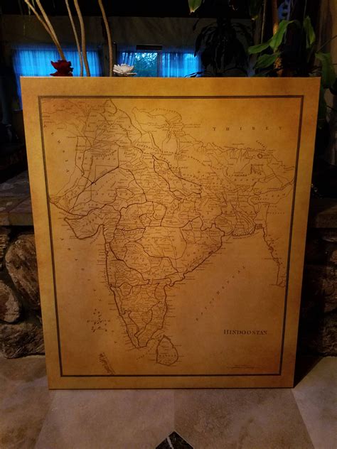 Old Map Of India Hindoostan Paper Or Canvas Only Rolled Print