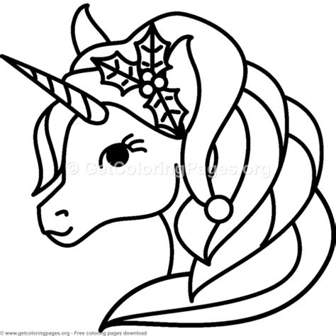 2 Cute Christmas Unicorn Coloring Pages