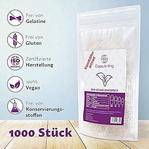 CAPSULE KING Leerkapseln Größe 0 Vegan 1000 Stk leere Kapseln