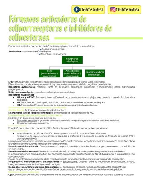 Fármacos activadores de colinorreceptores e inhibidores de